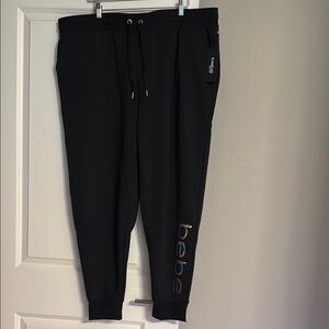 Bebe Sport Black Joggers with Colorful sequence Logo